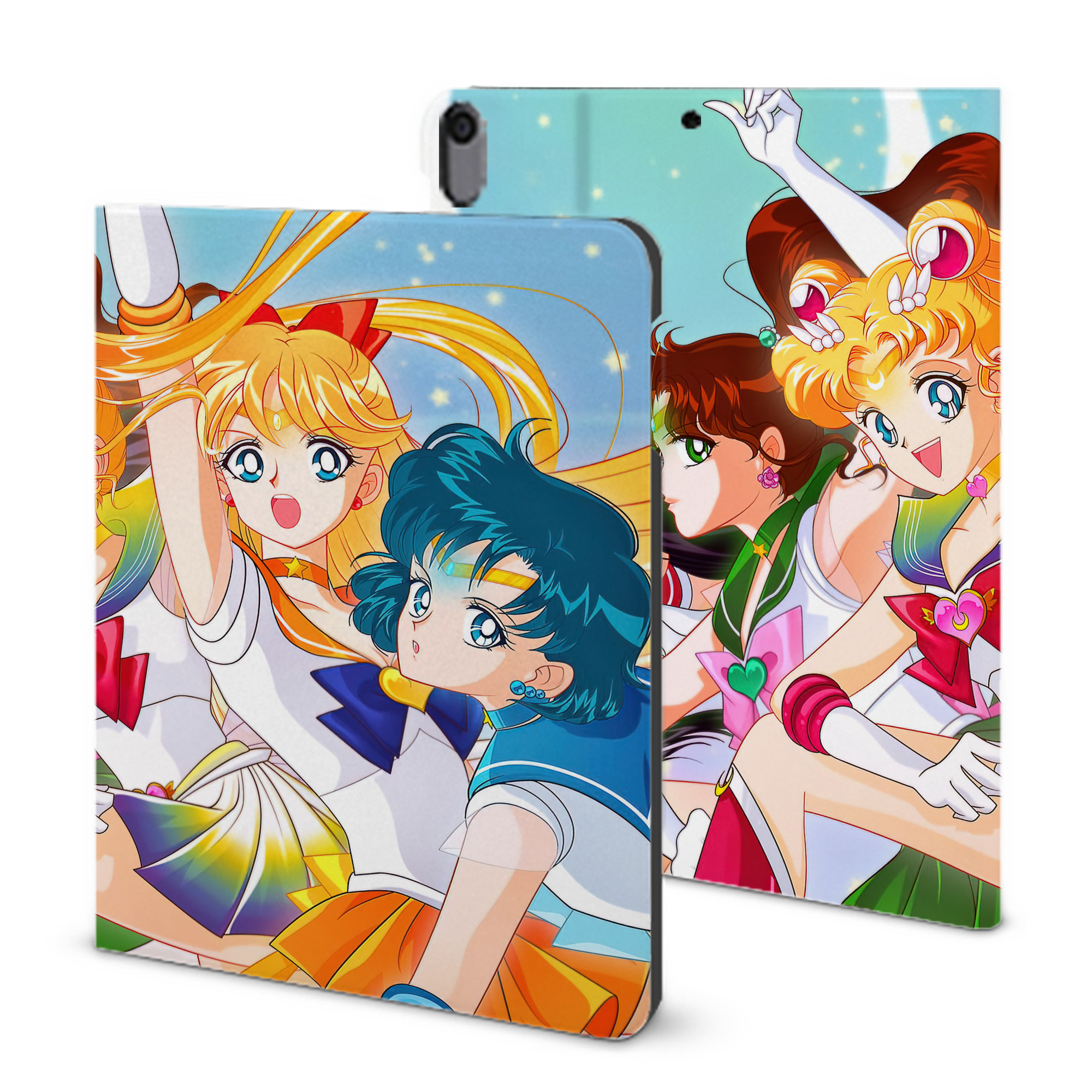 （画像用） 美少女戦士セーラームーン Sailor Moon IPad ケース ブック型 PUレザー TPU 耐衝撃 軽量 薄型 ペン収納なし 全面保護 IPad 各モデル対応